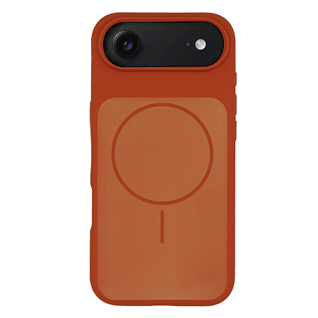 Чехол-накладка для iPhone 17 Air, Silicon Case, магнитный (MagSafe), с дизайном, без лого, X-CASE, оранжевый