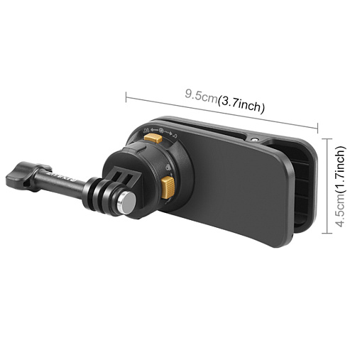 Магнитное быстроразъемное крепление на ремень(лямку) рюкзака для GoPro и других экшн камер, PULUZ, черный