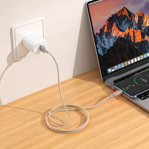 USB Кабель Type-C, HOCO, U144, длина 1.2 метра, цвет золотистый