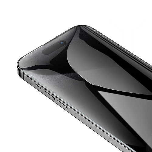 Защитное стекло для iPhone 15 Pro, G777 Plus, HOCO, anti-static, антишпион, черное