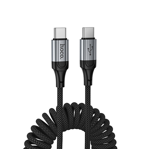 Кабель Type-C на Type-C, HOCO, X121, витой, 1.5м, 60W, черный