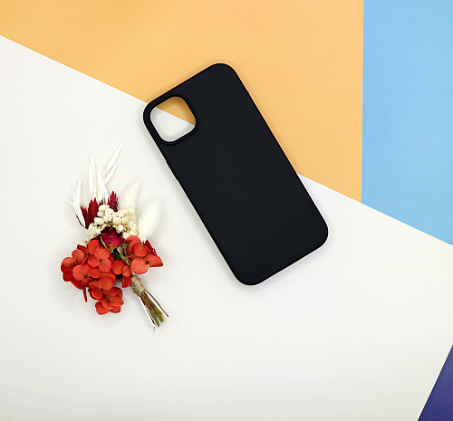 Чехол - накладка для iPhone 13 Mini, Silicon Case, без лого, черный