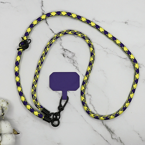 Ремешок на шею/плечо с креплением под чехол, толстый, цвет разноцветный №9, желто-фиолетовый