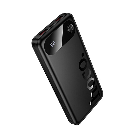 Универсальный Доп. Аккумулятор 10000mAh, J154, HOCO, выход: 2 USB (22.5), 1 PD (20W), черный