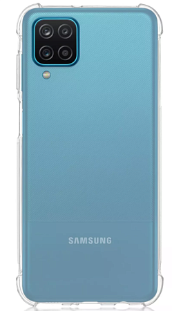 Чехол силиконовый для Samsung Galaxy A12 (4G/5G)/M12/F12, микс, усиленные края, X-CASE, прозрачный