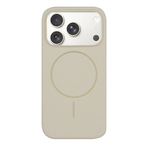 Чехол-накладка для iPhone 17 Pro, Silicon Case, магнитный (MagSafe), без лого, X-CASE, бежевый