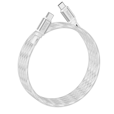 Кабель Type-C на Type-C, HOCO, X98, 1м, силиконовый, 60W, серебряный