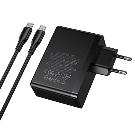 Сетевое зарядное устройство, 3 PD 65W/30W + 1 USB 18W (N85), HOCO, Type-C to Type-C, черный