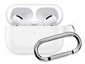 Чехол силиконовый для Airpods Pro/Pro 2, X-CASE, белый с карабином
