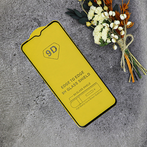 Защитное стекло на Vivo Y27/Y55t (5G), 9D, черное, X-CASE