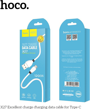 USB Кабель Type-C, HOCO, X27, 1.2m, белый