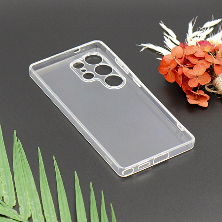 Чехол силиконовый для Samsung Galaxy S25 Ultra (5G), с защитой камеры, X-CASE, прозрачный