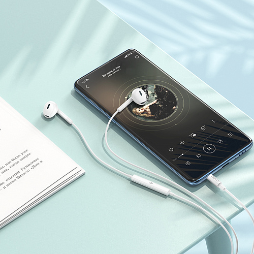 Проводные наушники M109, Pure joy wire control earphones, HOCO, белый