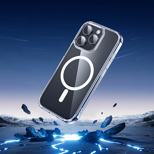 Чехол силиконовый для iPhone 16 Pro, Магнитный (MagSafe), HOCO, прозрачный