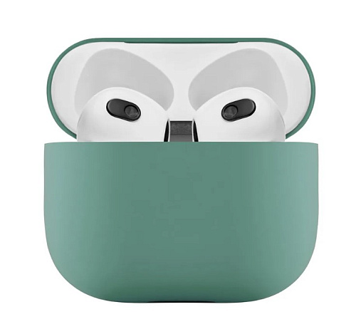 Чехол силиконовый для Airpods 3 case, X-CASE, зеленый лес (Pine Needle green)