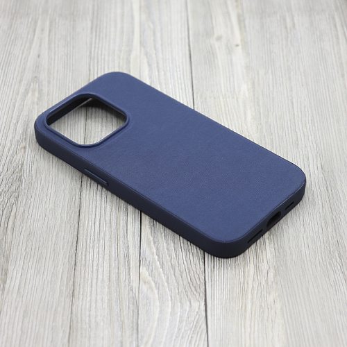 Чехол-накладка для iPhone 15 Pro Max, тканевый, магнитный (MagSafe), без лого, X-CASE, темно-синий