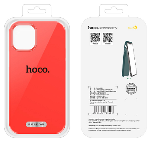 Чехол силиконовый для iPhone 13 (6.1), Pure series, HOCO, красный