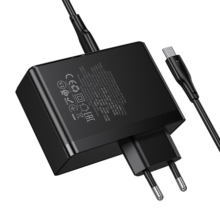 Сетевое зарядное устройство, 3 PD 65W/30W + 1 USB 18W (N85), HOCO, Type-C to Type-C, черный