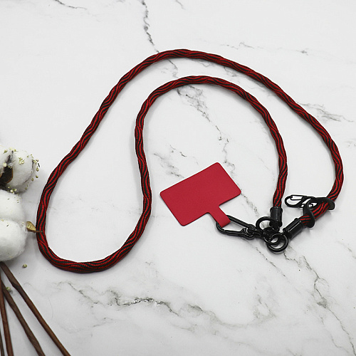 Ремешок на шею/плечо с креплением под чехол, толстый, цвет разноцветный змейка №5, красный