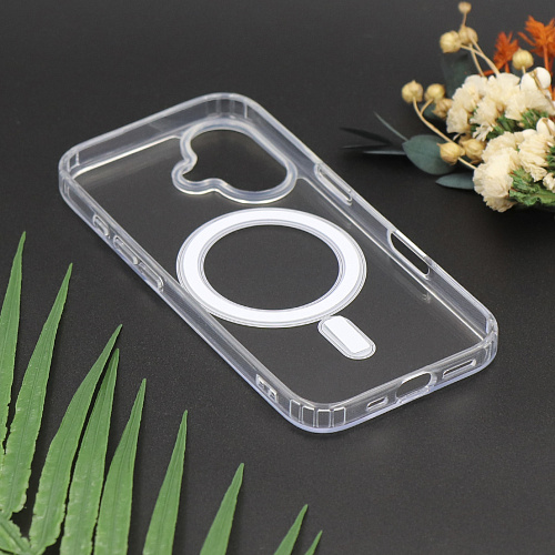 Чехол силиконовый для iPhone 17, Магнитный (MagSafe), X-CASE, прозрачный