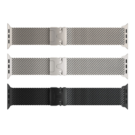 Ремешок на руку для Apple Watch 44/45/46/49 мм, HOCO, WA33, Milanese loop, застежка зонтиком, черный