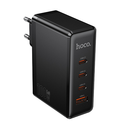 Сетевое зарядное устройство, 3 PD 65W/30W + 1 USB 18W (N85), HOCO, черный