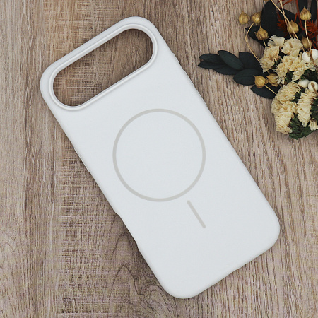 Чехол-накладка для iPhone 17 Air, Silicon Case, магнитный (MagSafe), без лого, X-CASE, белый