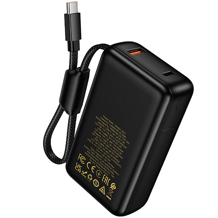 Универсальный Доп. Аккумулятор 12000mAh, Q53, HOCO, выход: 1 PD (65W), Type-C (60W), черный