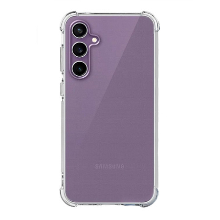 Чехол силиконовый для Samsung Galaxy S23FE, усиленные края, с защитой камеры, X-CASE, прозрачный