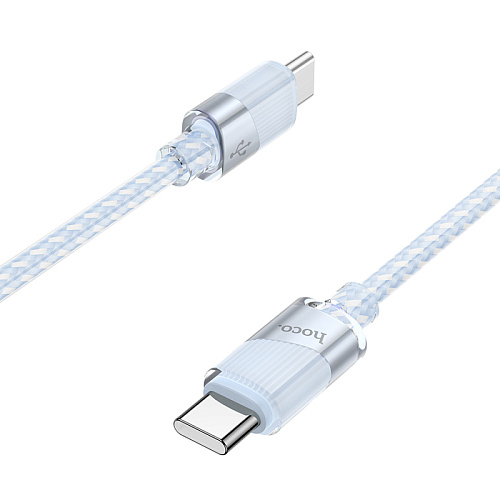Кабель Type-C на Type-C, HOCO, U132, 60W, 1.2м, синий