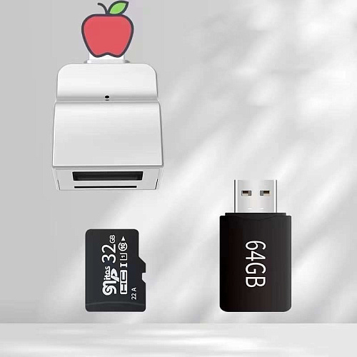 Картридер Type-C на Micro SD+OTG (USB 3.0), металл, серебро