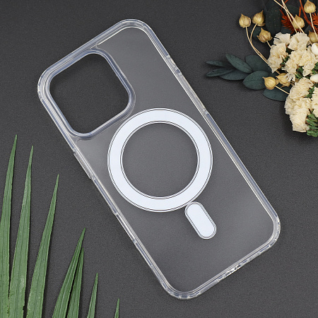 Чехол силиконовый для iPhone 16 Pro, Магнитный (MagSafe), X-CASE, прозрачный