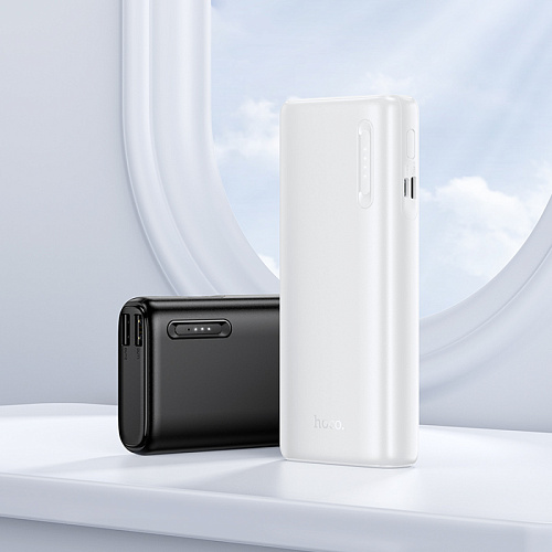 Универсальный Доп. Аккумулятор 10000mAh, J158A, HOCO, выход: 2 USB: 5V/2, белый