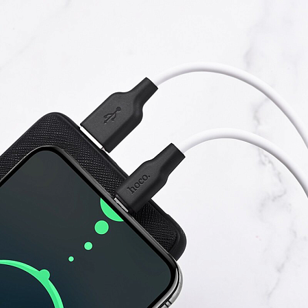 USB Кабель Type-C, HOCO, X21 Plus, 2М, силиконовый, черно-белый