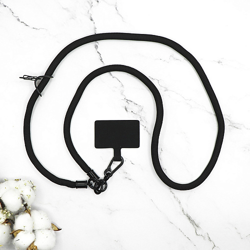 Ремешок на шею/плечо с креплением под чехол, толстый, цвет №6, черный