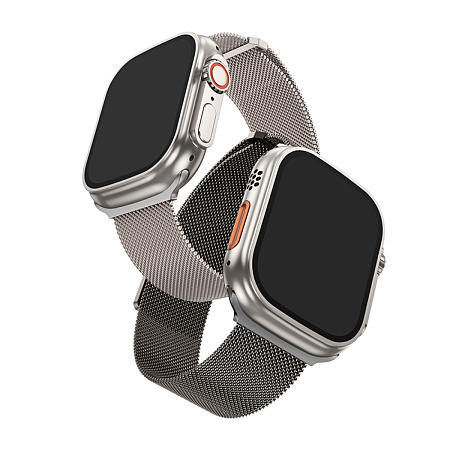 Ремешок на руку для Apple Watch 44/45/46/49 мм, HOCO, AS101, Milanese loop, магнитный, серый
