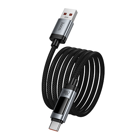 Кабель Type-C на Type-C, HOCO, U148, 240W, 1.2м, с дисплеем, черный