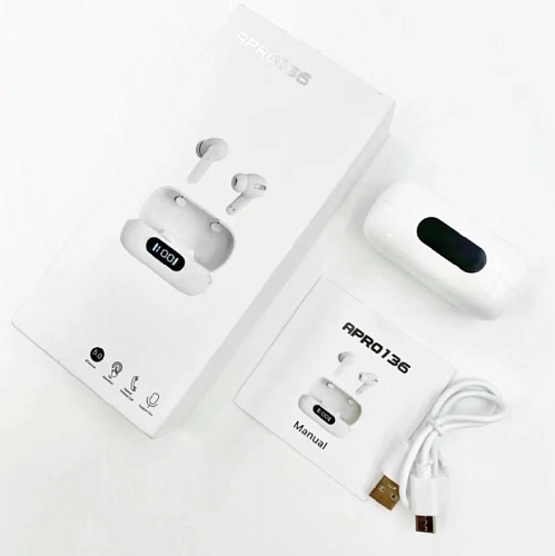Беспроводные наушники APRO136, вакуумные, белые