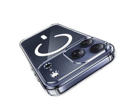 Чехол силиконовый для iPhone 17 Pro Max, Магнитный (MagSafe), HOCO, прозрачный