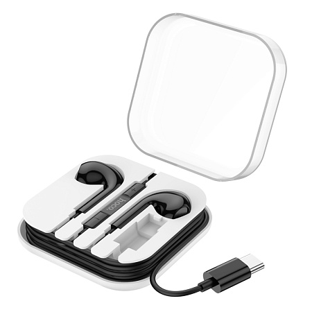 Проводные наушники M101 Max Type-C, Crystal grace wire-controlled digital earphones with microphone, HOCO, черные