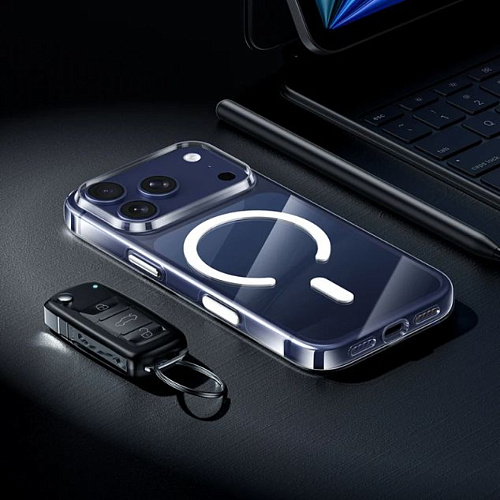 Чехол для iPhone 17 Pro Max, PC+TPU, Магнитный (MagSafe), AS4, HOCO, прозрачный