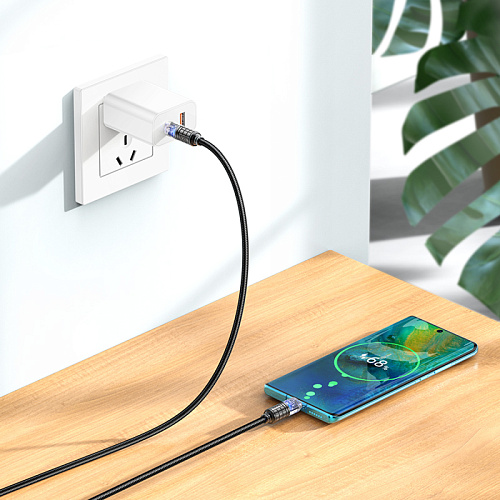 Кабель Type-C на Type-C, HOCO, U122, 60W, 1.2м, черный
