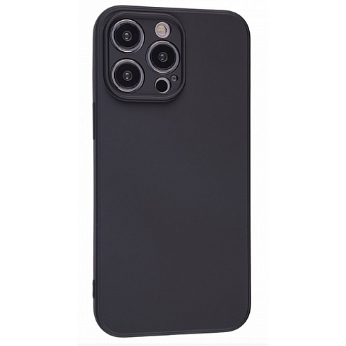 Чехол силиконовый для iPhone 15 Pro Max (6.7), с микрофиброй внутри, с защитой камеры, X-CASE, черный