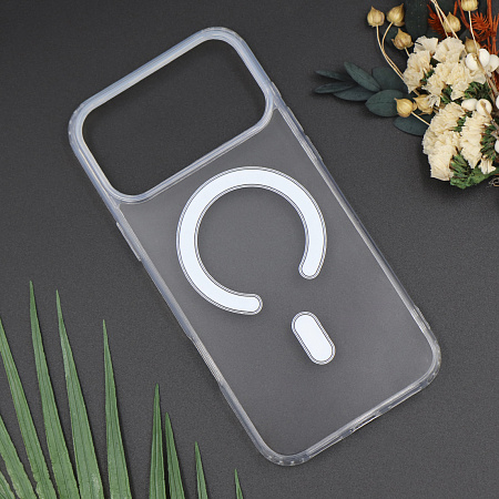 Чехол силиконовый для iPhone 17 Pro Max, Магнитный (MagSafe), X-CASE, прозрачный