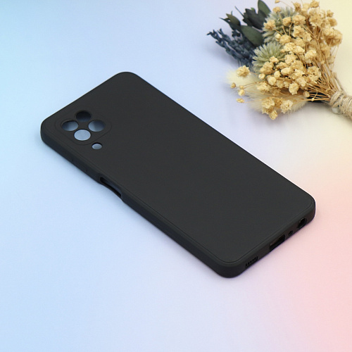 Чехол силиконовый для Samsung Galaxy A12/(4G/5G)/M12/F12, с микрофиброй внутри, с защитой камеры, X-CASE, черный