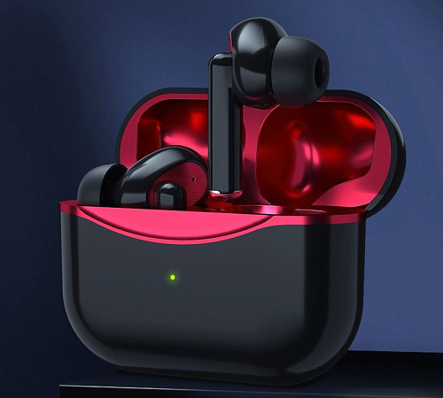 Беспроводные наушники P73 Max, вакуумные черные c красным