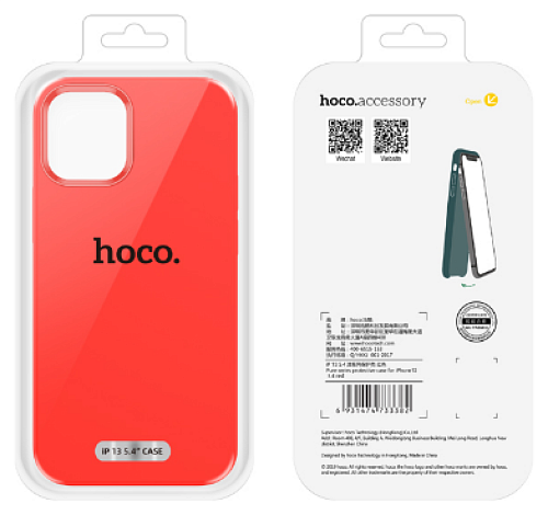 Чехол силиконовый для iPhone 13 mini (5.4), Pure series, HOCO, красный