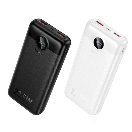 Универсальный Доп. Аккумулятор 20000mAh, J172A, HOCO, выход: 1 USB (22.5W), 1 PD (20W), с дисплеем, черный