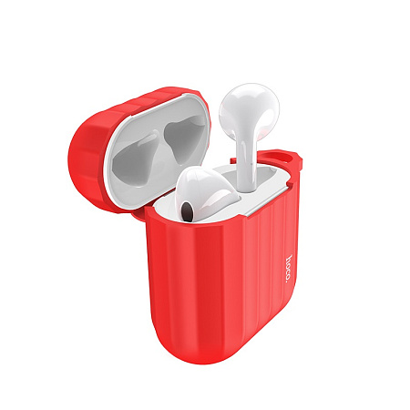 Чехол силиконовый для Airpods 1/Airpods 2, WB10, HOCO, красный
