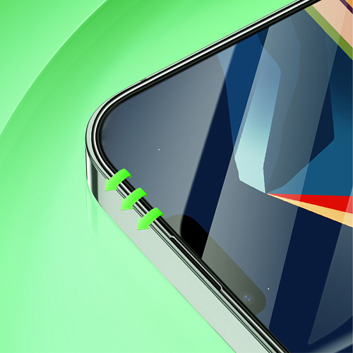 Защитное стекло для iPhone 15/16, A12 Plus, HOCO, Nano 3D, черное